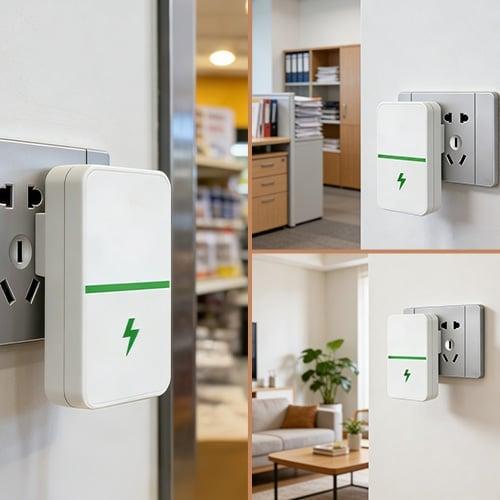 StopWatt compact plug-in electrical device shown in residential settings